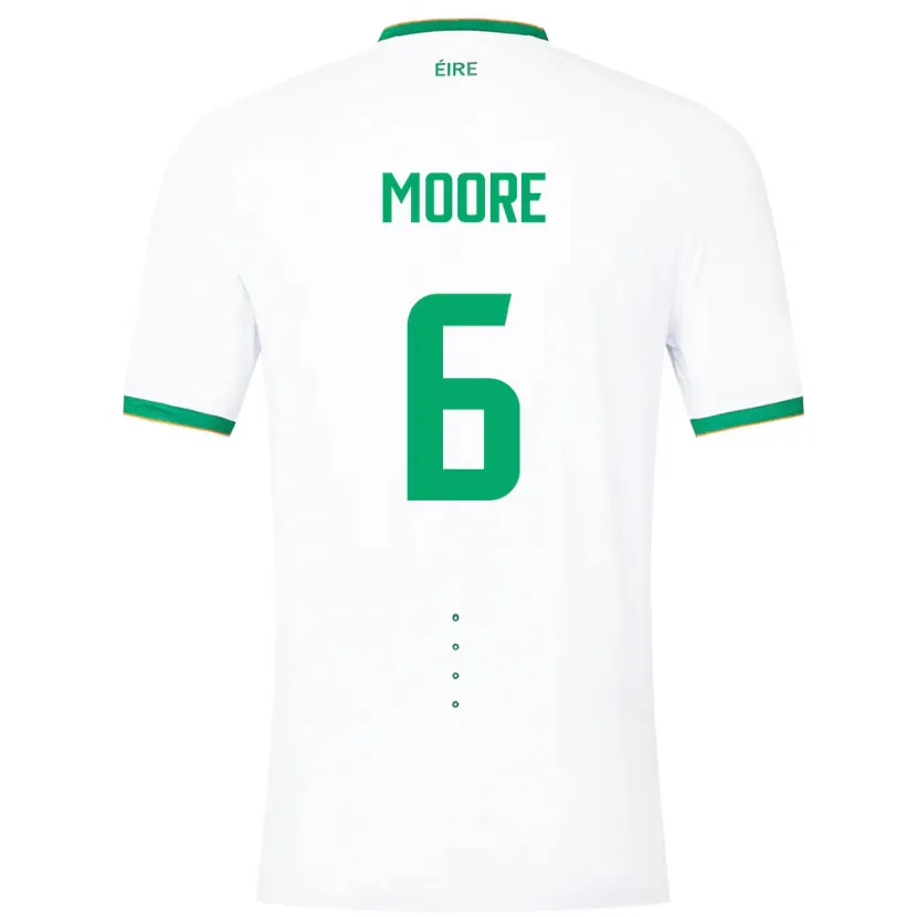 Danxen Børn Irland Matthew Moore #6 Hvid Udebane Spillertrøjer 24-26 Trøje T-Shirt