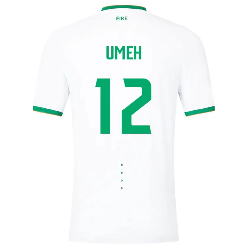 Danxen Børn Irland Jaden Umeh #12 Hvid Udebane Spillertrøjer 24-26 Trøje T-Shirt