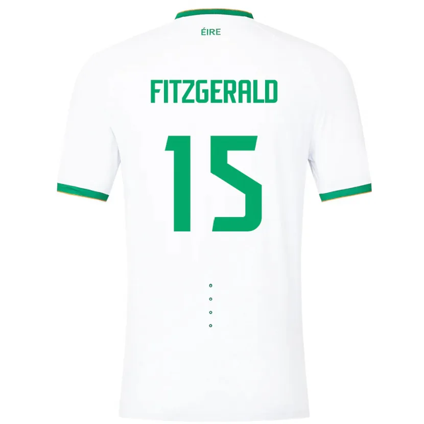 Danxen Børn Irland Kyle Fitzgerald #15 Hvid Udebane Spillertrøjer 24-26 Trøje T-Shirt