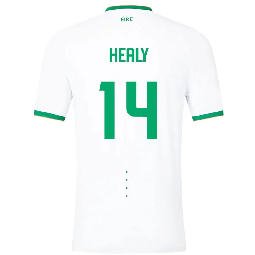 Danxen Børn Irland Freya Healy #14 Hvid Udebane Spillertrøjer 24-26 Trøje T-Shirt