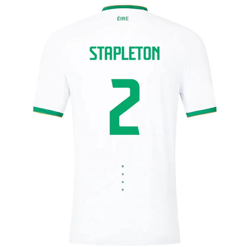 Danxen Børn Irland Jessie Stapleton #2 Hvid Udebane Spillertrøjer 24-26 Trøje T-Shirt