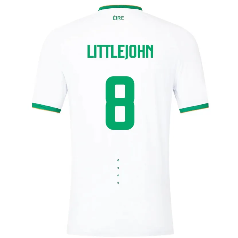 Danxen Børn Irland Ruesha Littlejohn #8 Hvid Udebane Spillertrøjer 24-26 Trøje T-Shirt