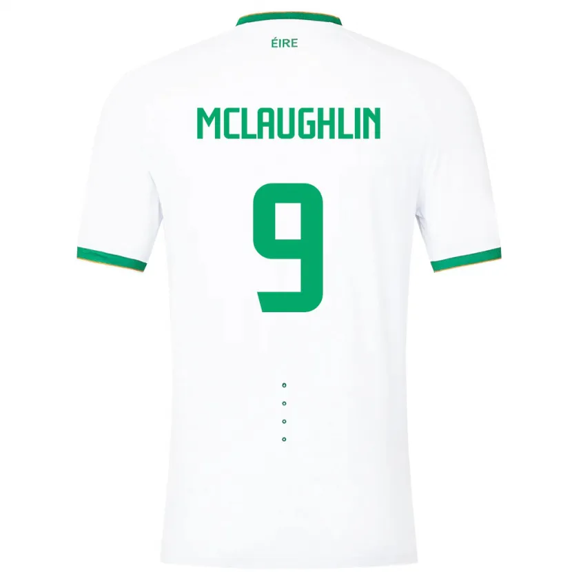 Danxen Børn Irland Erin Mclaughlin #9 Hvid Udebane Spillertrøjer 24-26 Trøje T-Shirt