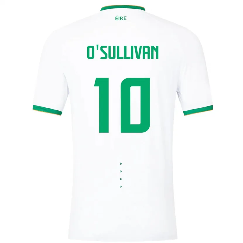 Danxen Børn Irland Denise O'sullivan #10 Hvid Udebane Spillertrøjer 24-26 Trøje T-Shirt