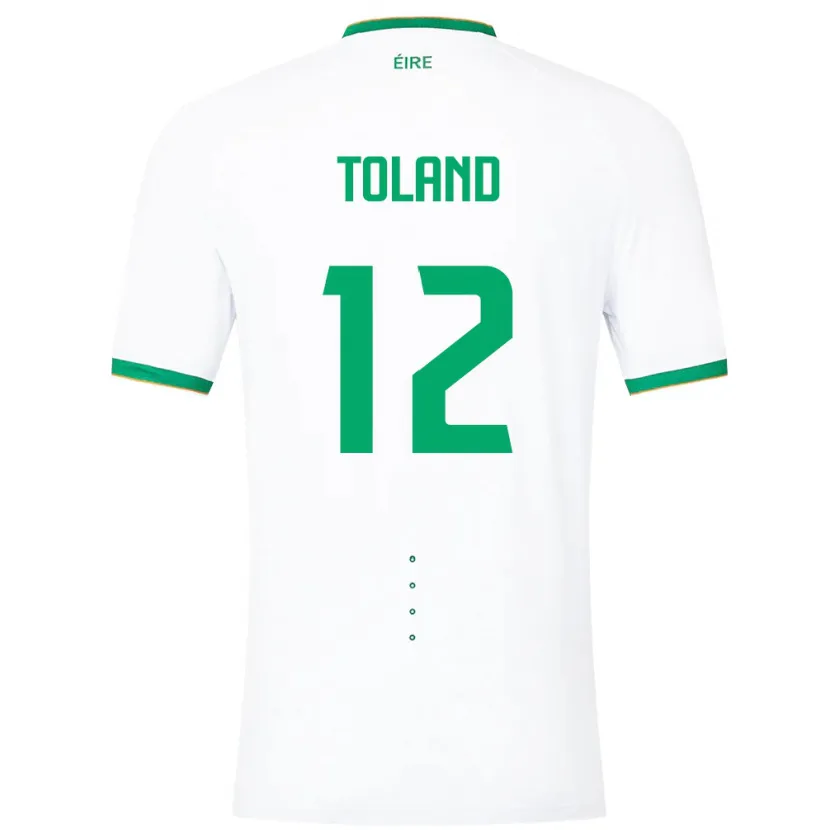 Danxen Børn Irland Tyler Toland #12 Hvid Udebane Spillertrøjer 24-26 Trøje T-Shirt