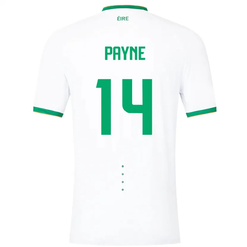 Danxen Børn Irland Heather Payne #14 Hvid Udebane Spillertrøjer 24-26 Trøje T-Shirt