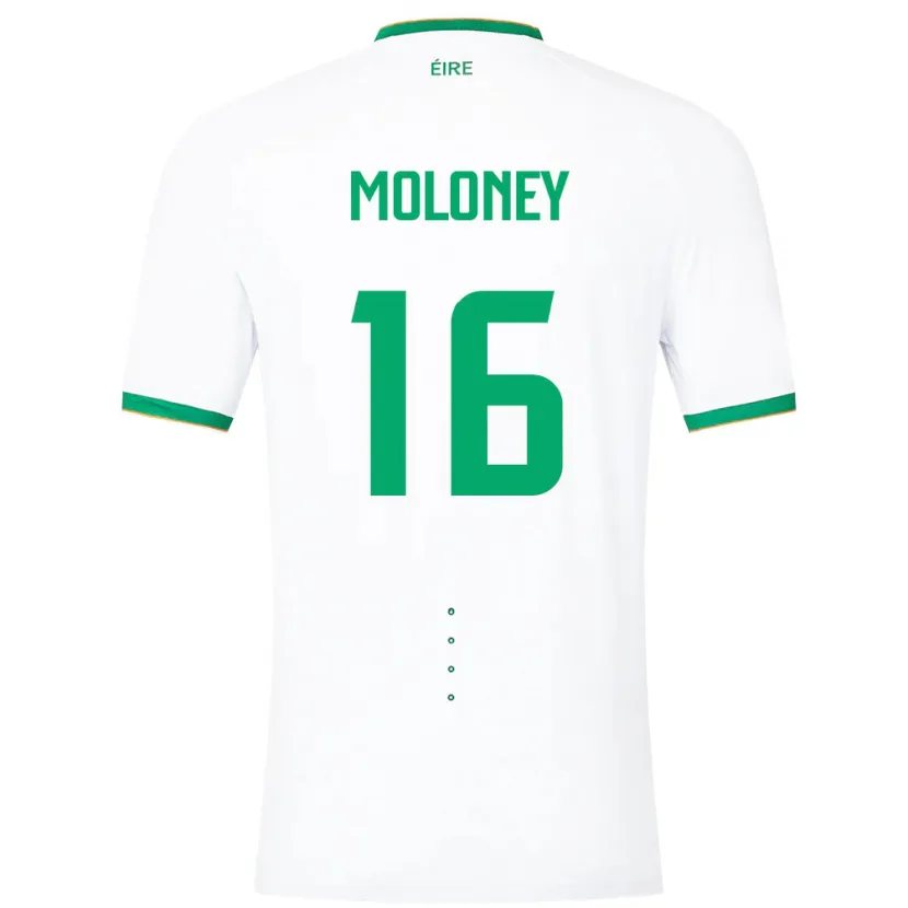 Danxen Børn Irland Grace Moloney #16 Hvid Udebane Spillertrøjer 24-26 Trøje T-Shirt