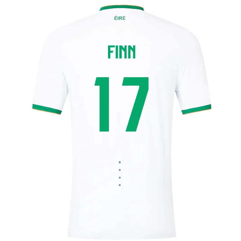 Danxen Børn Irland Jamie Finn #17 Hvid Udebane Spillertrøjer 24-26 Trøje T-Shirt