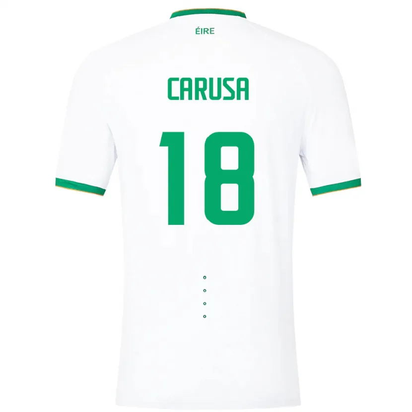 Danxen Børn Irland Kyra Carusa #18 Hvid Udebane Spillertrøjer 24-26 Trøje T-Shirt