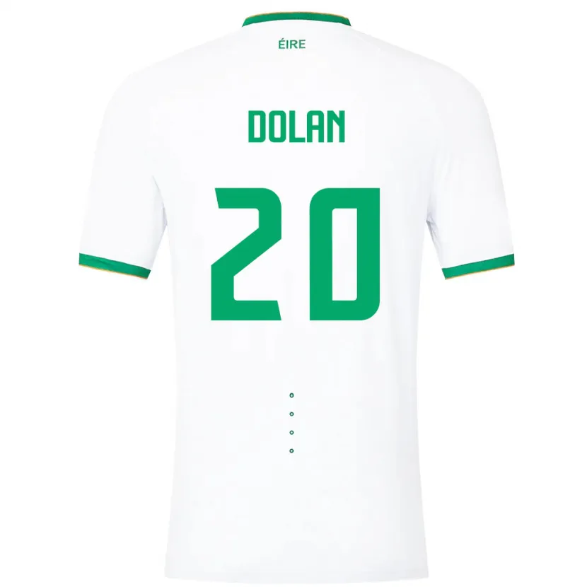 Danxen Børn Irland Ellen Dolan #20 Hvid Udebane Spillertrøjer 24-26 Trøje T-Shirt