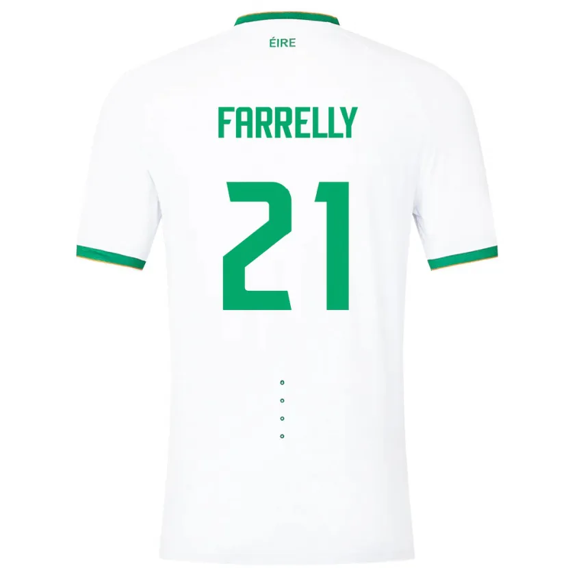 Danxen Børn Irland Sinead Farrelly #21 Hvid Udebane Spillertrøjer 24-26 Trøje T-Shirt