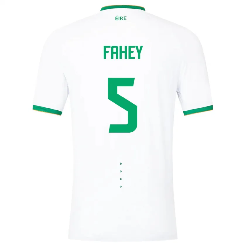 Danxen Børn Irland Niamh Fahey #5 Hvid Udebane Spillertrøjer 24-26 Trøje T-Shirt