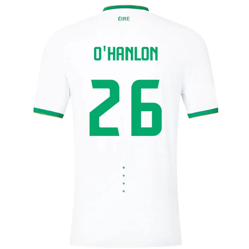 Danxen Børn Irland Tara O'hanlon #26 Hvid Udebane Spillertrøjer 24-26 Trøje T-Shirt