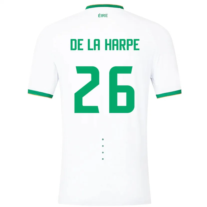 Danxen Børn Irland Deborah-Anne De La Harpe #26 Hvid Udebane Spillertrøjer 24-26 Trøje T-Shirt