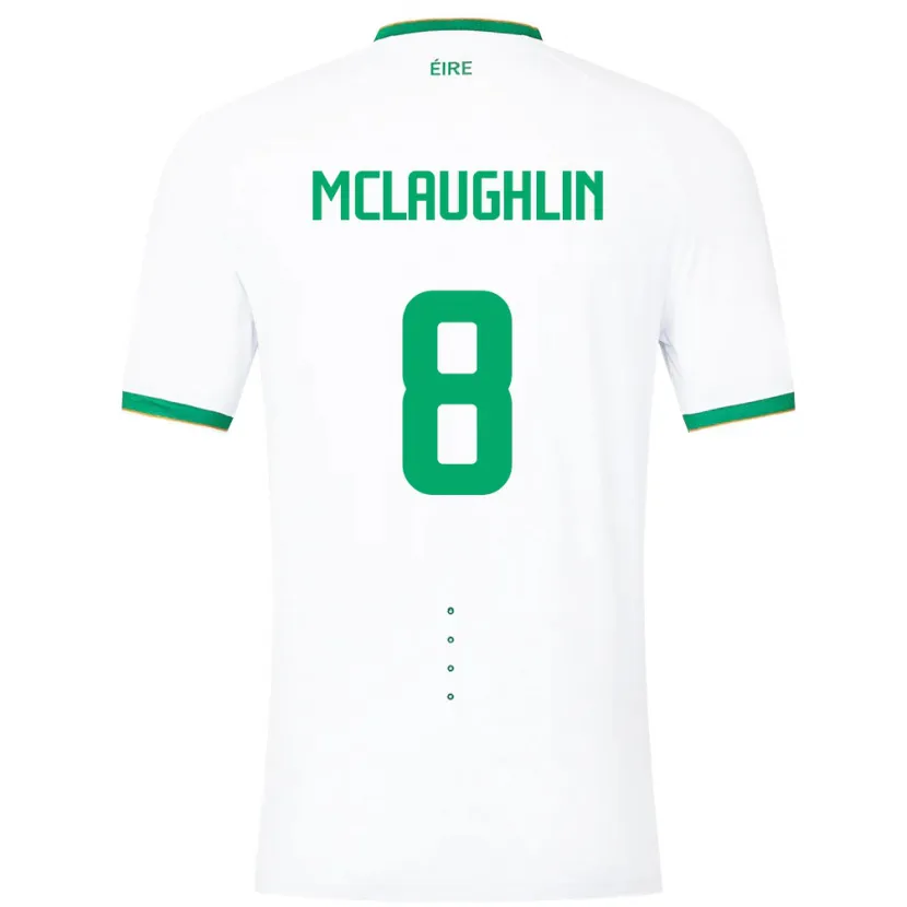 Danxen Børn Irland Roma Mclaughlin #8 Hvid Udebane Spillertrøjer 24-26 Trøje T-Shirt