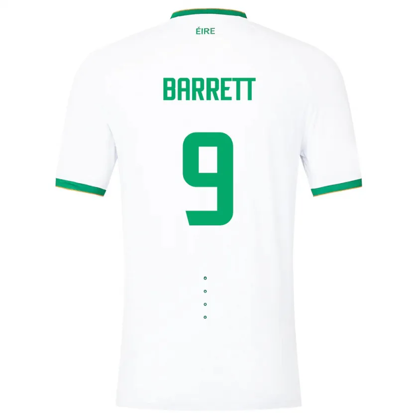 Danxen Børn Irland Amber Barrett #9 Hvid Udebane Spillertrøjer 24-26 Trøje T-Shirt