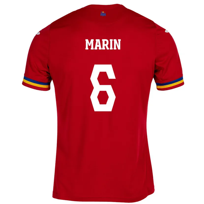 Danxen Børn Rumænien Marius Marin #6 Rød Udebane Spillertrøjer 24-26 Trøje T-Shirt