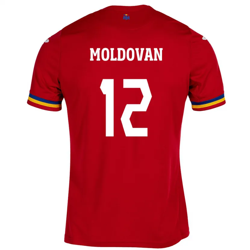 Danxen Børn Rumænien Horaţiu Moldovan #12 Rød Udebane Spillertrøjer 24-26 Trøje T-Shirt