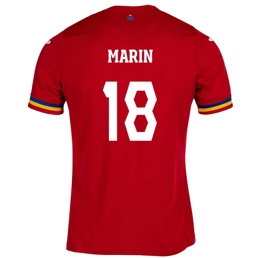 Danxen Børn Rumænien Răzvan Marin #18 Rød Udebane Spillertrøjer 24-26 Trøje T-Shirt