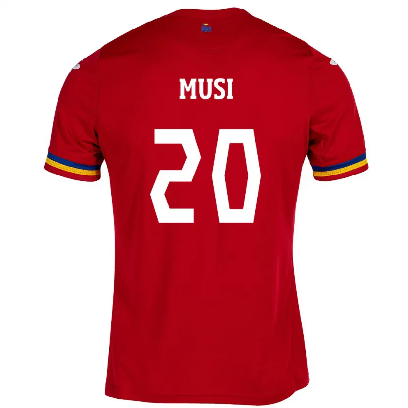 Danxen Børn Rumænien Alexandru Musi #20 Rød Udebane Spillertrøjer 24-26 Trøje T-Shirt