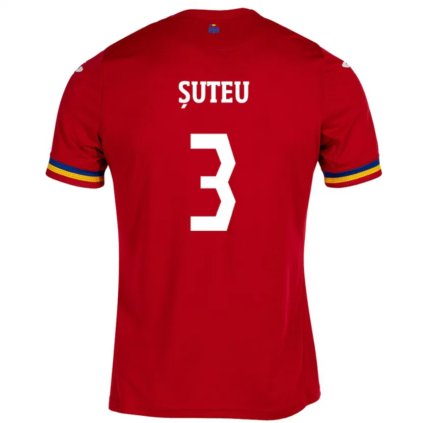 Danxen Børn Rumænien Alexandru Șuteu #3 Rød Udebane Spillertrøjer 24-26 Trøje T-Shirt