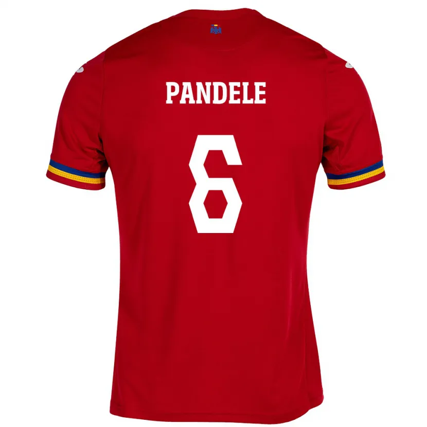 Danxen Børn Rumænien Andrei Pandele #6 Rød Udebane Spillertrøjer 24-26 Trøje T-Shirt