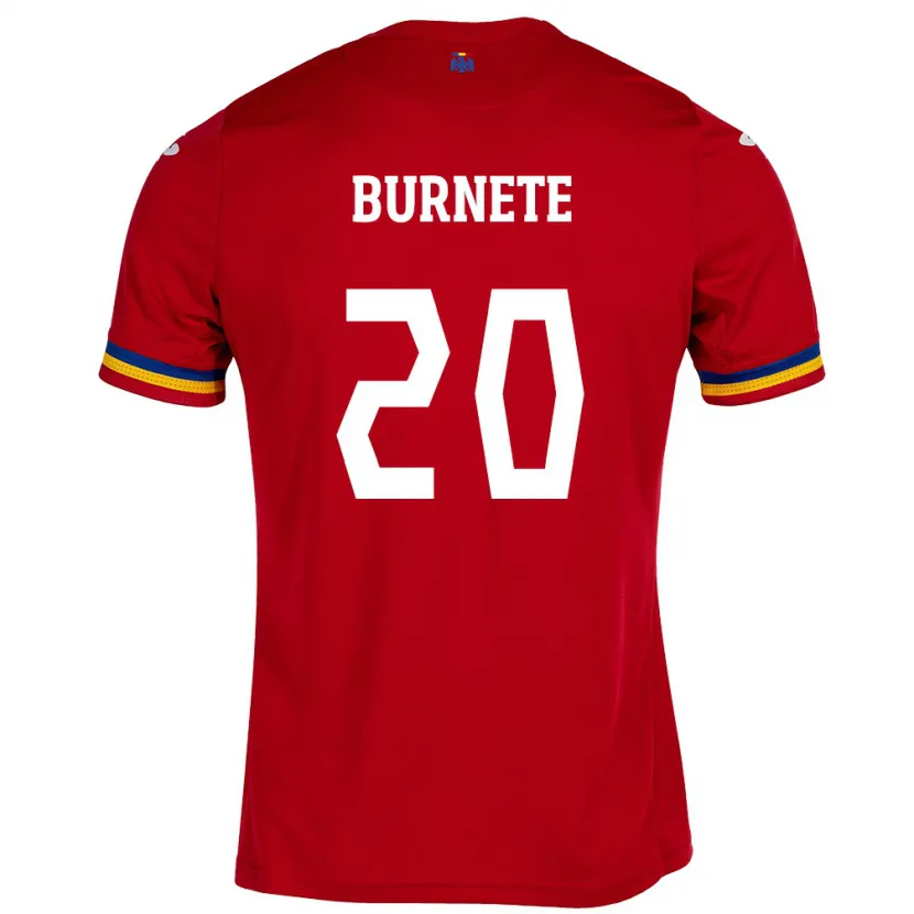 Danxen Børn Rumænien Rareș Burnete #20 Rød Udebane Spillertrøjer 24-26 Trøje T-Shirt