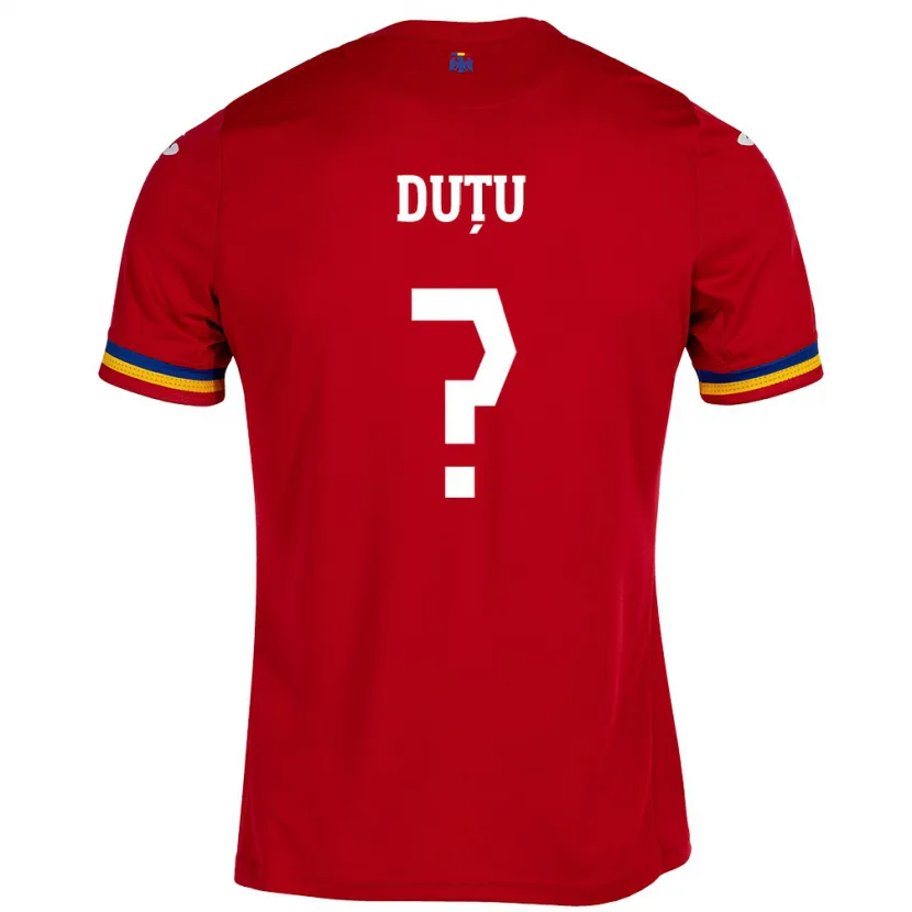 Danxen Børn Rumænien Matteo Duțu #0 Rød Udebane Spillertrøjer 24-26 Trøje T-Shirt