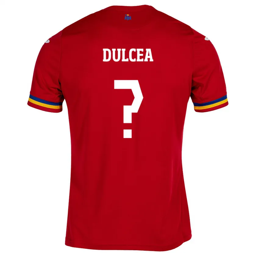 Danxen Børn Rumænien Patrick Dulcea #0 Rød Udebane Spillertrøjer 24-26 Trøje T-Shirt