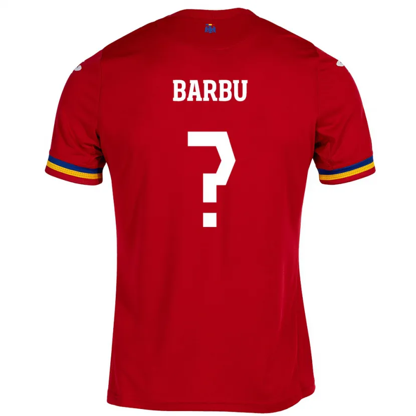 Danxen Børn Rumænien David Barbu #0 Rød Udebane Spillertrøjer 24-26 Trøje T-Shirt