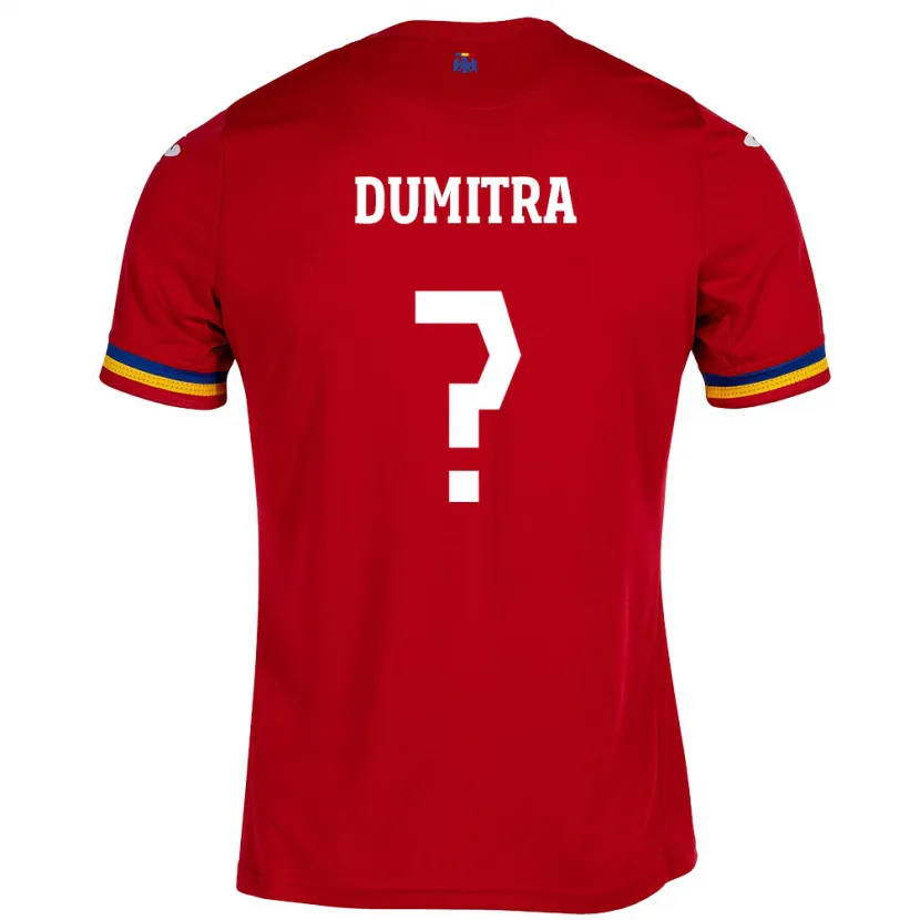 Danxen Børn Rumænien John Dumitra #0 Rød Udebane Spillertrøjer 24-26 Trøje T-Shirt