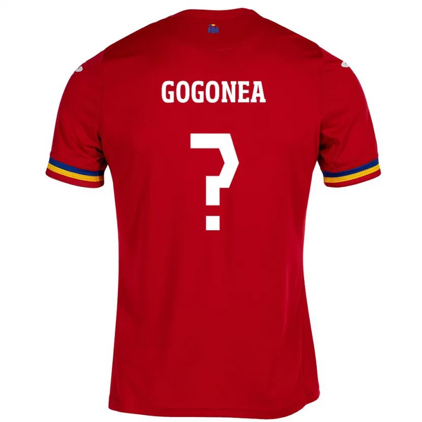 Danxen Børn Rumænien Raul Gogonea #0 Rød Udebane Spillertrøjer 24-26 Trøje T-Shirt