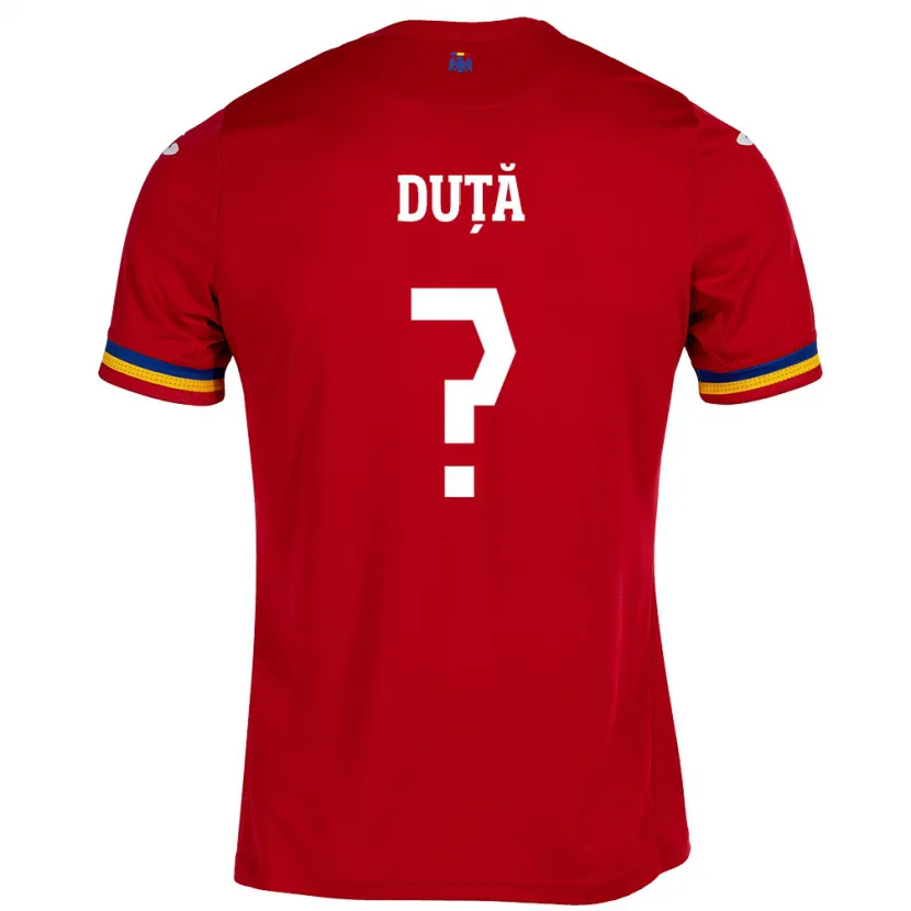 Danxen Børn Rumænien Andrei Duță #0 Rød Udebane Spillertrøjer 24-26 Trøje T-Shirt