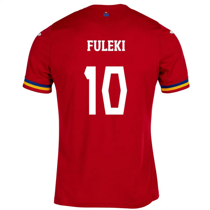 Danxen Børn Rumænien Samuel Fuleki #10 Rød Udebane Spillertrøjer 24-26 Trøje T-Shirt