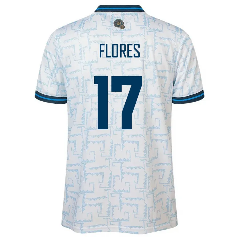 Danxen Børn El Salvador Diego Flores #17 Hvid Udebane Spillertrøjer 24-26 Trøje T-Shirt