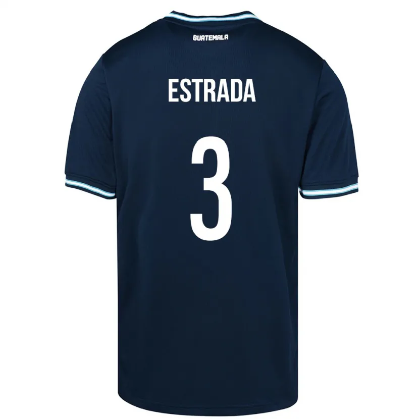 Danxen Børn Guatemala Carlos Estrada #3 Blå Udebane Spillertrøjer 24-26 Trøje T-Shirt