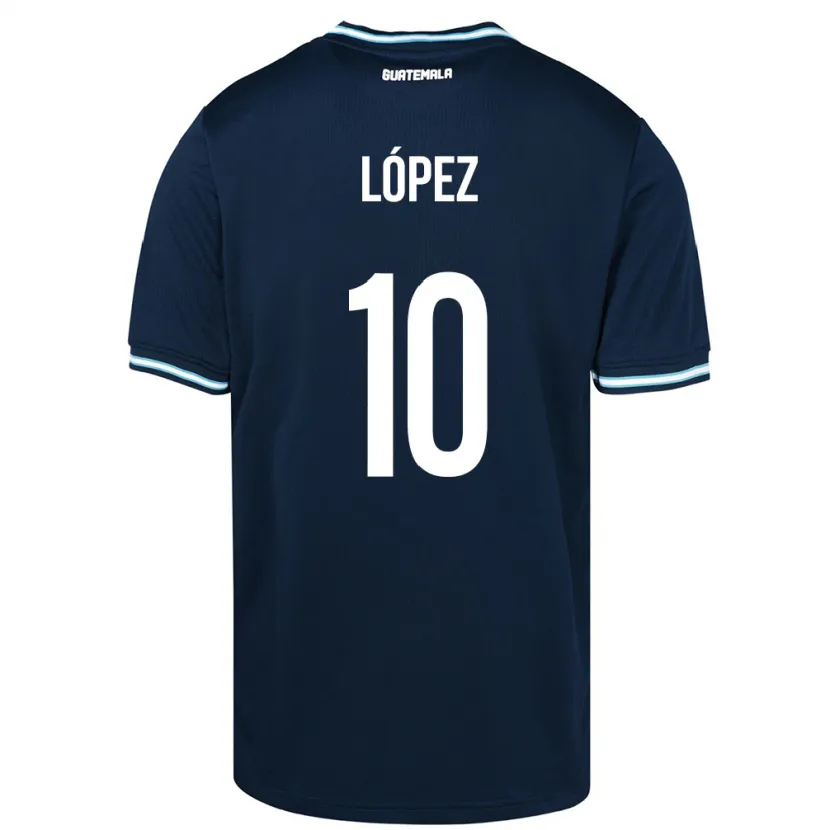 Danxen Børn Guatemala Antonio López #10 Blå Udebane Spillertrøjer 24-26 Trøje T-Shirt