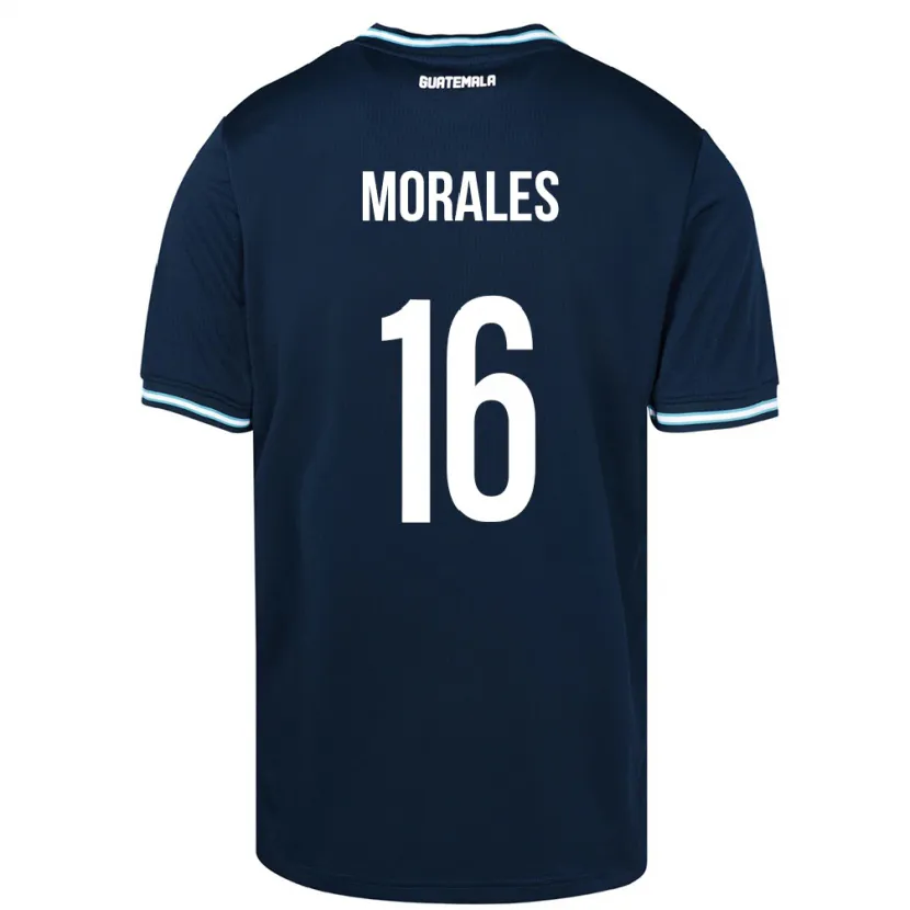 Danxen Børn Guatemala José Morales #16 Blå Udebane Spillertrøjer 24-26 Trøje T-Shirt