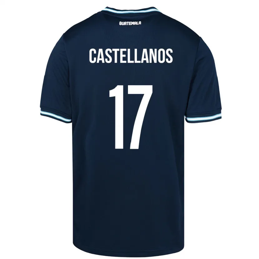 Danxen Børn Guatemala Óscar Castellanos #17 Blå Udebane Spillertrøjer 24-26 Trøje T-Shirt