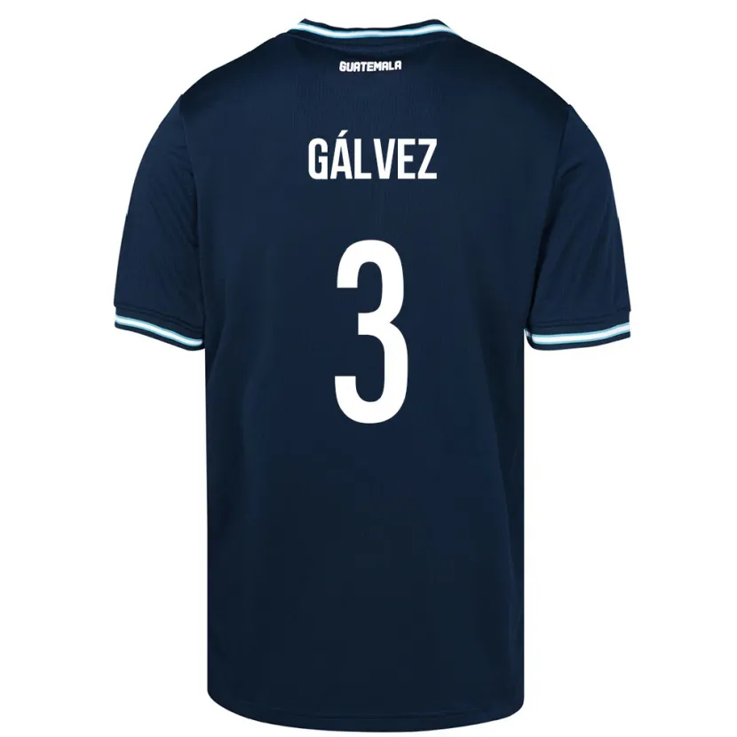 Danxen Børn Guatemala Fredy Gálvez #3 Blå Udebane Spillertrøjer 24-26 Trøje T-Shirt