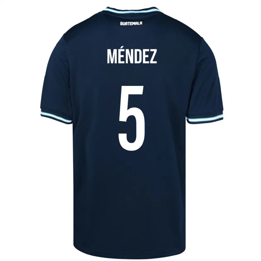 Danxen Børn Guatemala Diego Méndez #5 Blå Udebane Spillertrøjer 24-26 Trøje T-Shirt