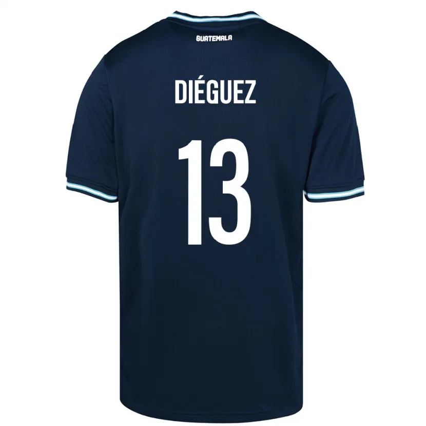 Danxen Børn Guatemala Jonathan Diéguez #13 Blå Udebane Spillertrøjer 24-26 Trøje T-Shirt