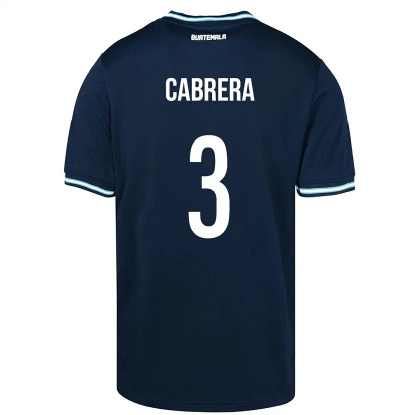 Danxen Børn Guatemala Gabriel Cabrera #3 Blå Udebane Spillertrøjer 24-26 Trøje T-Shirt