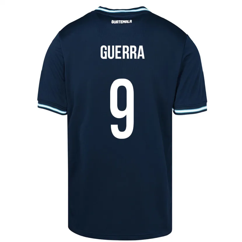 Danxen Børn Guatemala Oseas Guerra #9 Blå Udebane Spillertrøjer 24-26 Trøje T-Shirt