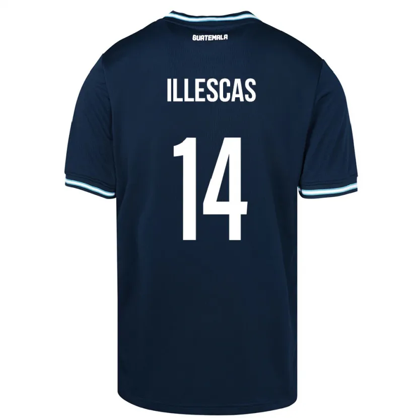 Danxen Børn Guatemala Kevin Illescas #14 Blå Udebane Spillertrøjer 24-26 Trøje T-Shirt