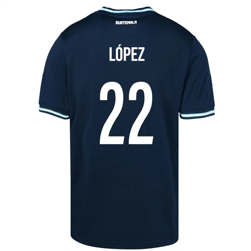 Danxen Børn Guatemala Whitney López #22 Blå Udebane Spillertrøjer 24-26 Trøje T-Shirt