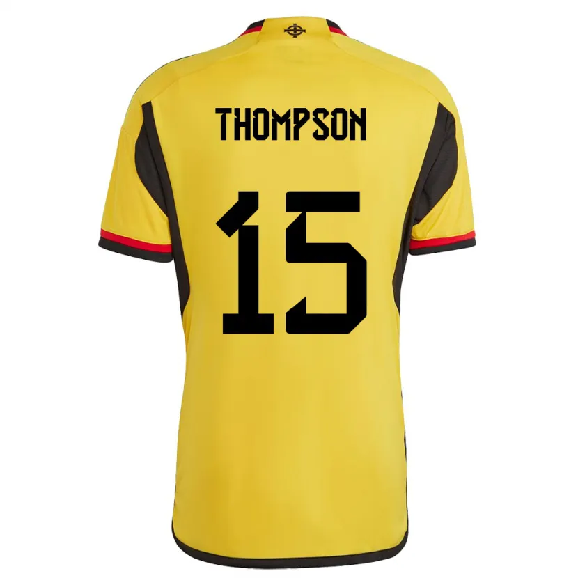 Danxen Børn Nordirland Jordan Thompson #15 Hvid Udebane Spillertrøjer 24-26 Trøje T-Shirt