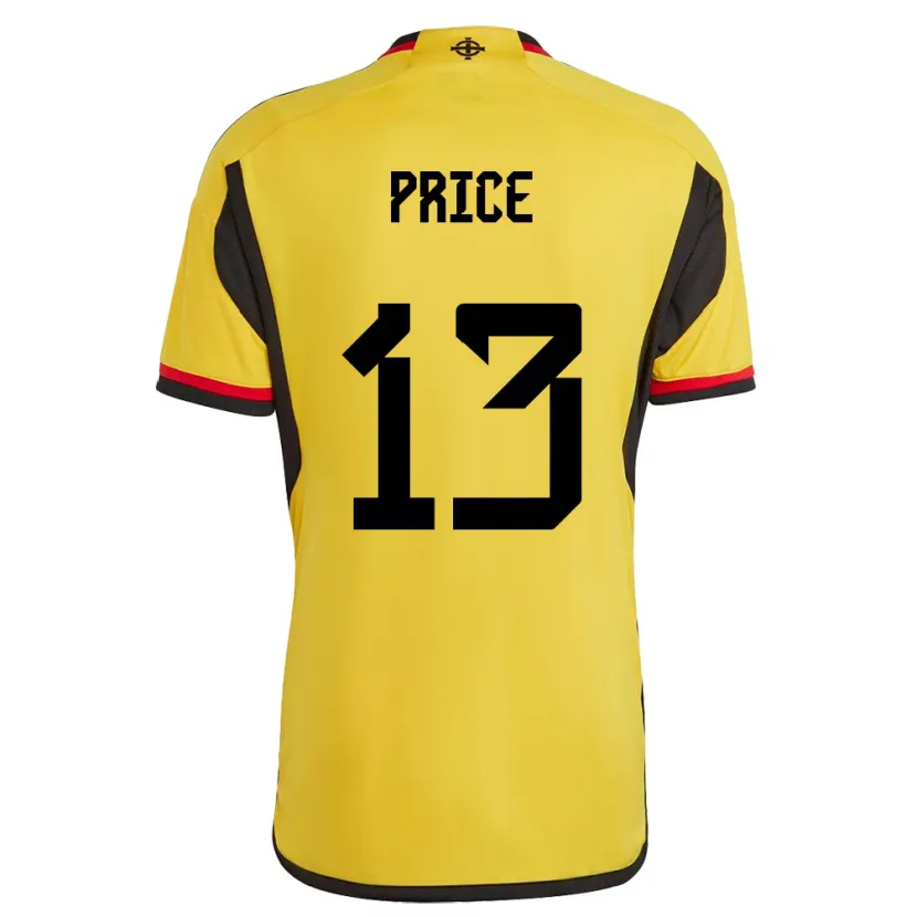 Danxen Børn Nordirland Isaac Price #13 Hvid Udebane Spillertrøjer 24-26 Trøje T-Shirt