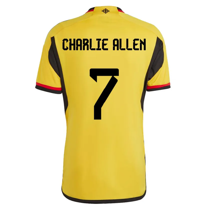 Danxen Børn Nordirland Charlie Allen #7 Hvid Udebane Spillertrøjer 24-26 Trøje T-Shirt