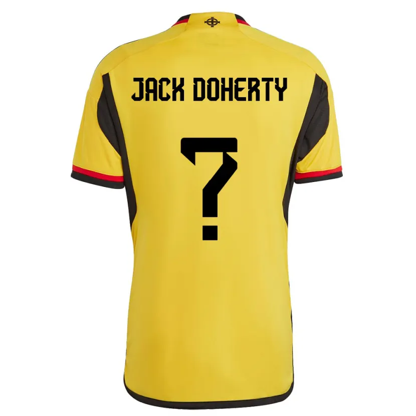 Danxen Børn Nordirland Jack Doherty #0 Hvid Udebane Spillertrøjer 24-26 Trøje T-Shirt